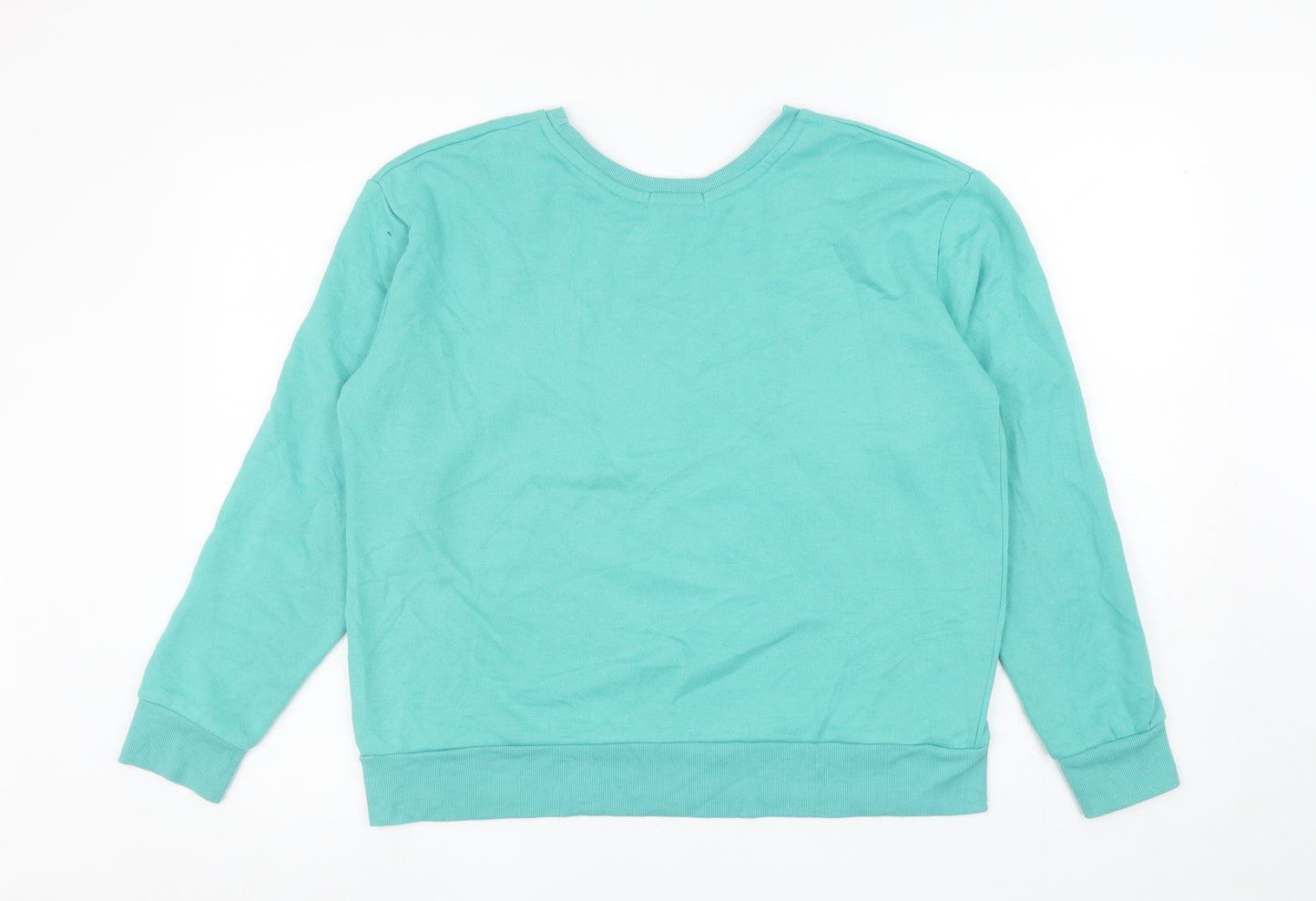 Primark Womens Green Cotton Pullover Sweatshirt Size 14 Pullover