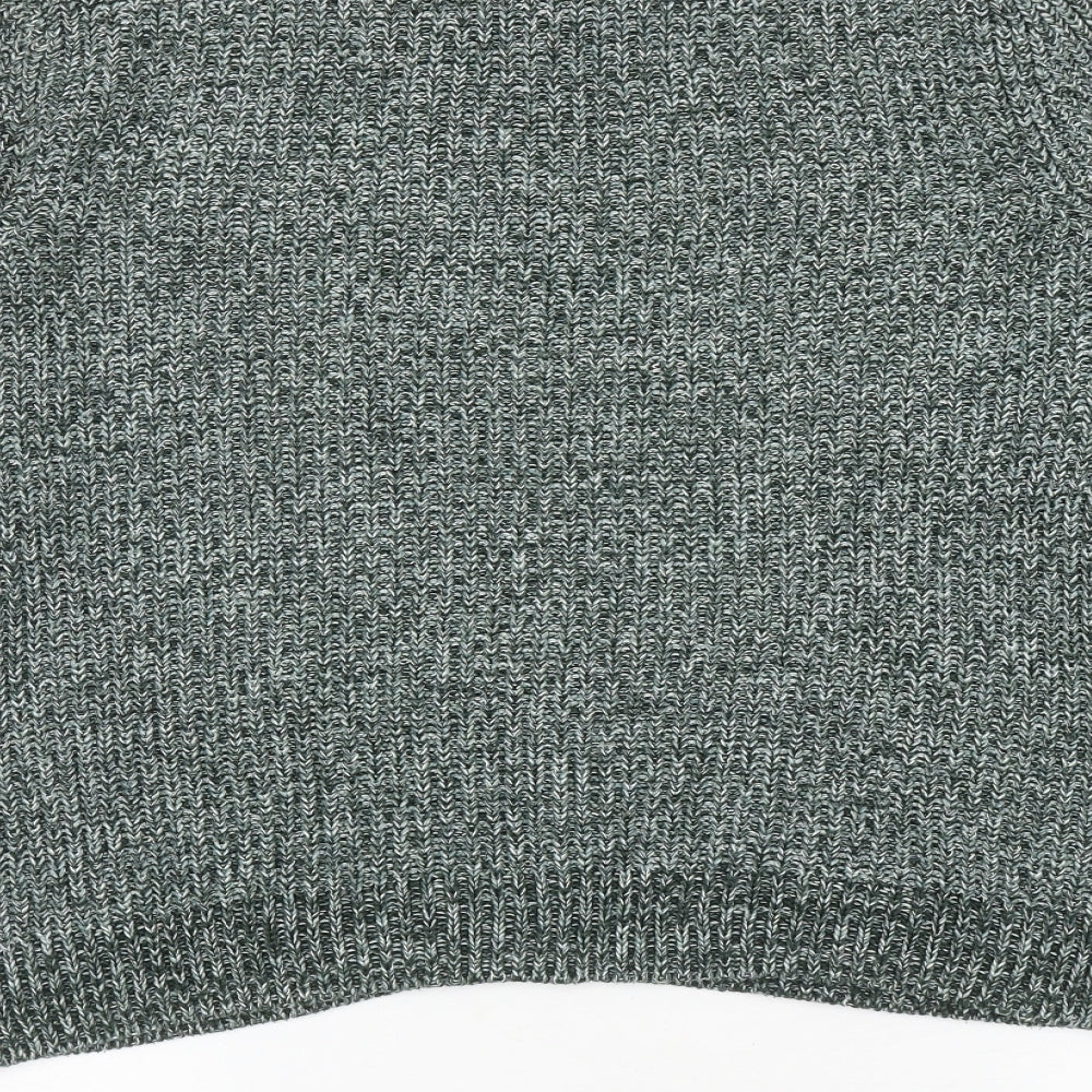 H&M Womens Green Round Neck Cotton Pullover Jumper Size L