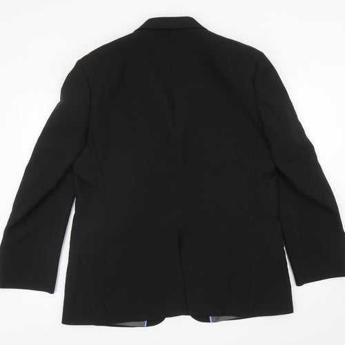 George Mens Black Polyester Jacket Blazer Size 44