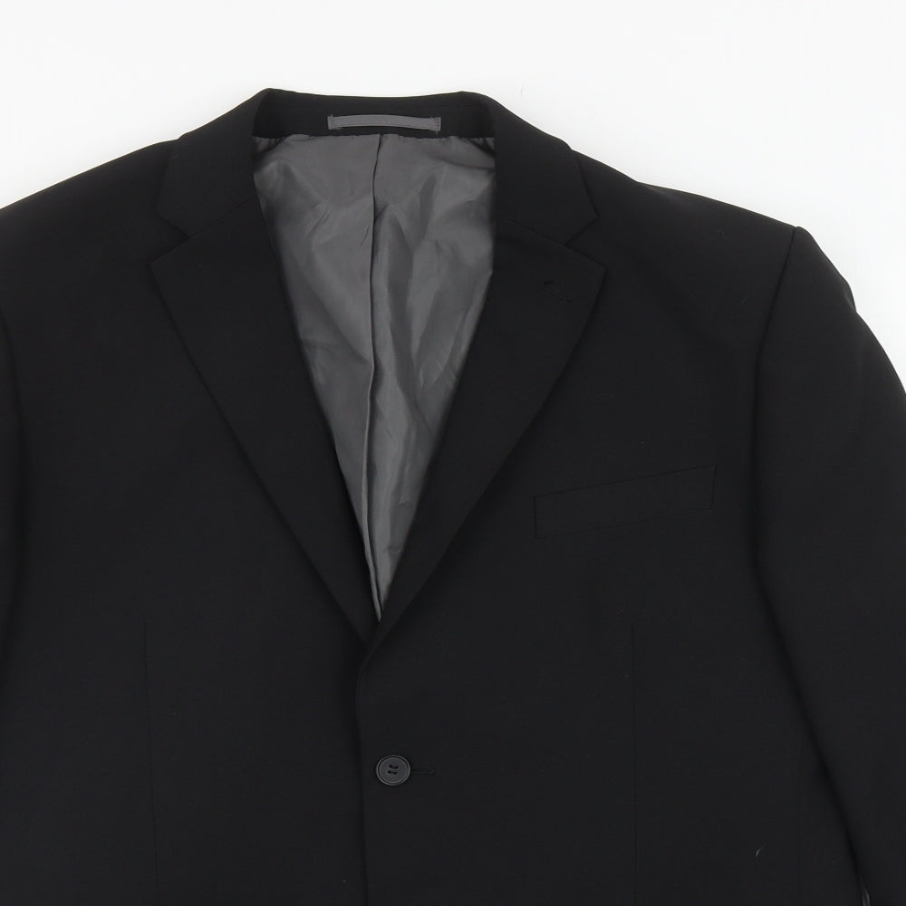 George Mens Black Polyester Jacket Blazer Size 44