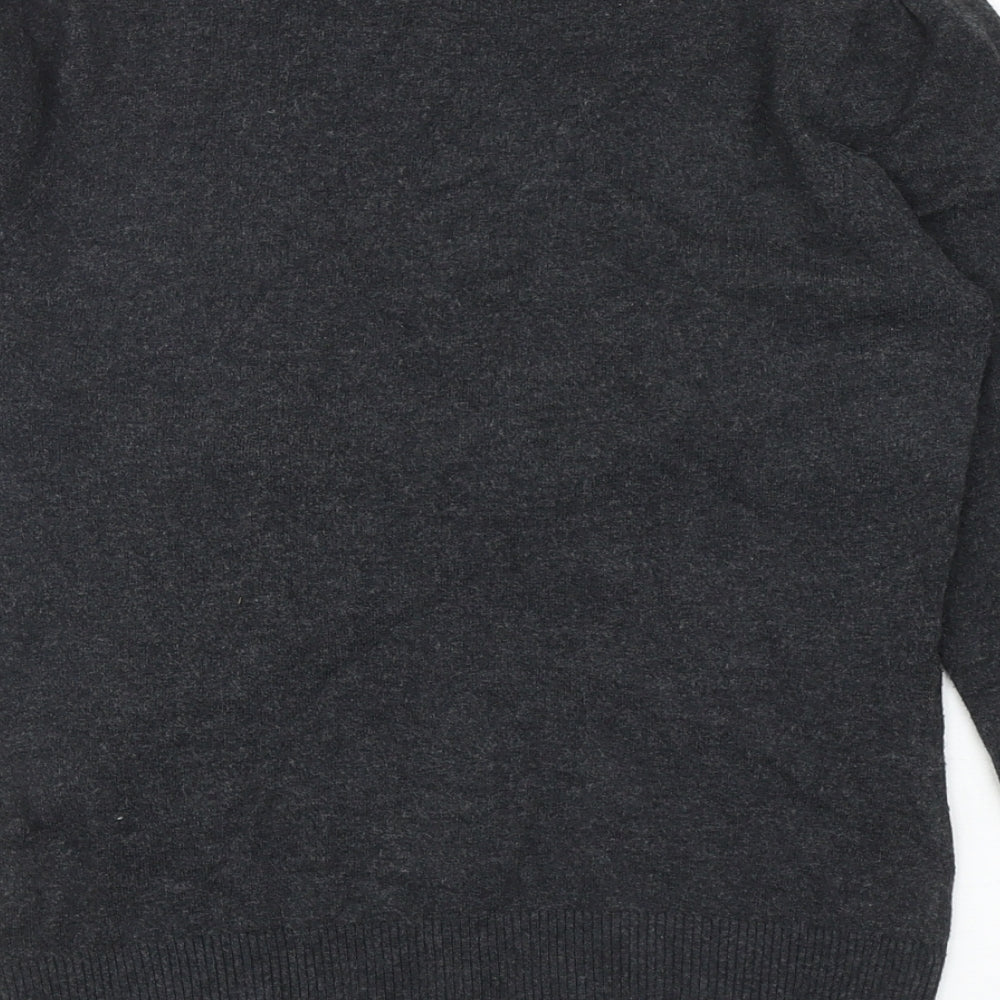 New Look Womens Grey V-Neck Viscose Cardigan Jumper Size 12