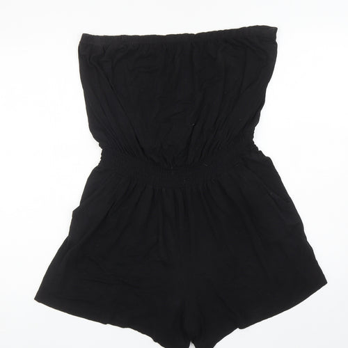 F&F Womens Black Viscose Romper One-Piece Size 16 L3 in Pullover