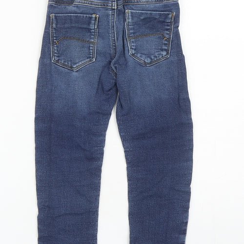 NEXT Boys Blue Cotton Straight Jeans Size 4-5 Years Regular Drawstring