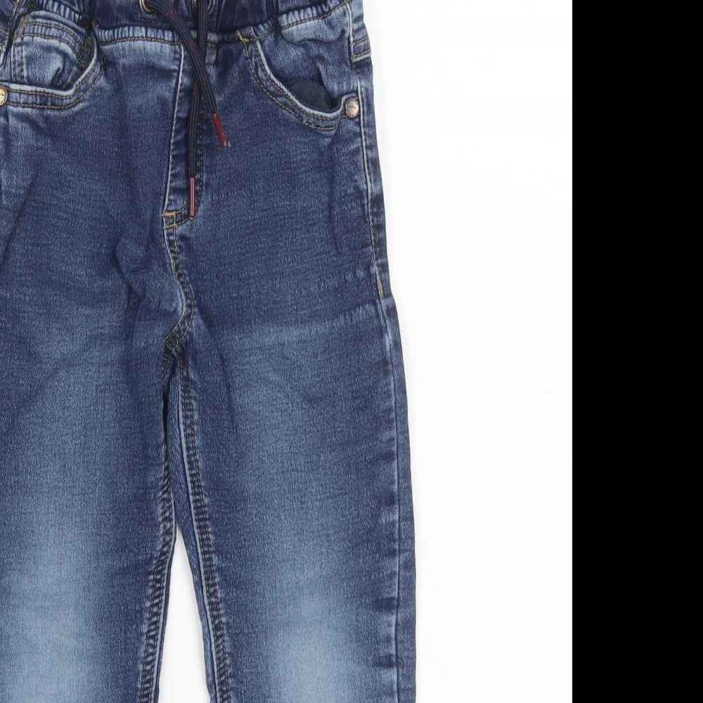 NEXT Boys Blue Cotton Straight Jeans Size 4-5 Years Regular Drawstring