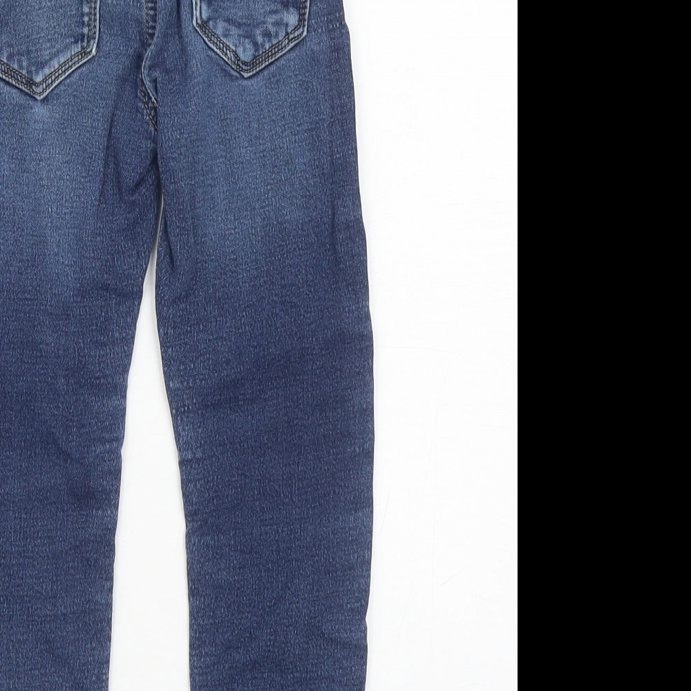 NEXT Boys Blue Cotton Straight Jeans Size 4-5 Years Regular Drawstring