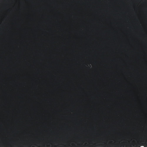 NEXT Girls Black Cotton Basic T-Shirt Size 12-18 Months Round Neck Pullover
