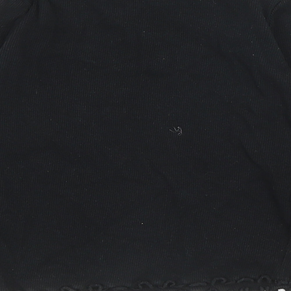 NEXT Girls Black Cotton Basic T-Shirt Size 12-18 Months Round Neck Pullover