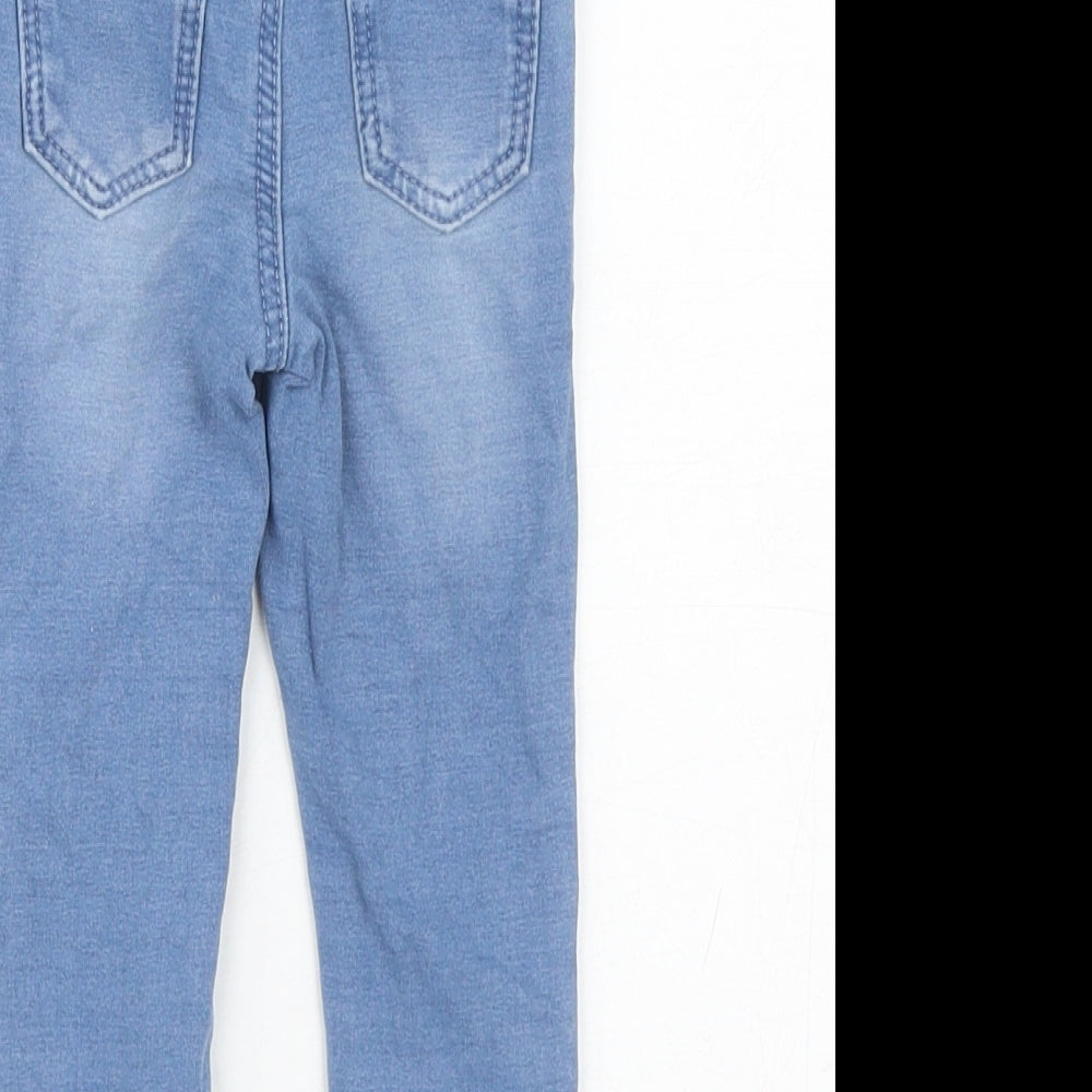 Primark Girls Blue Cotton Capri Jeans Size 12-18 Months Pullover