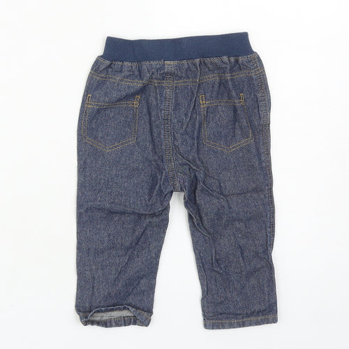 George Boys Blue Cotton Capri Jeans Size 6-9 Months Drawstring