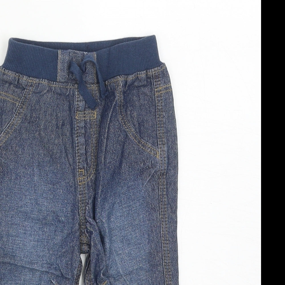 George Boys Blue Cotton Capri Jeans Size 6-9 Months Drawstring