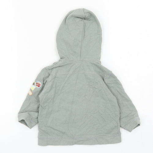 George Boys Green Cotton Full Zip Jumper Size 6-9 Months Zip