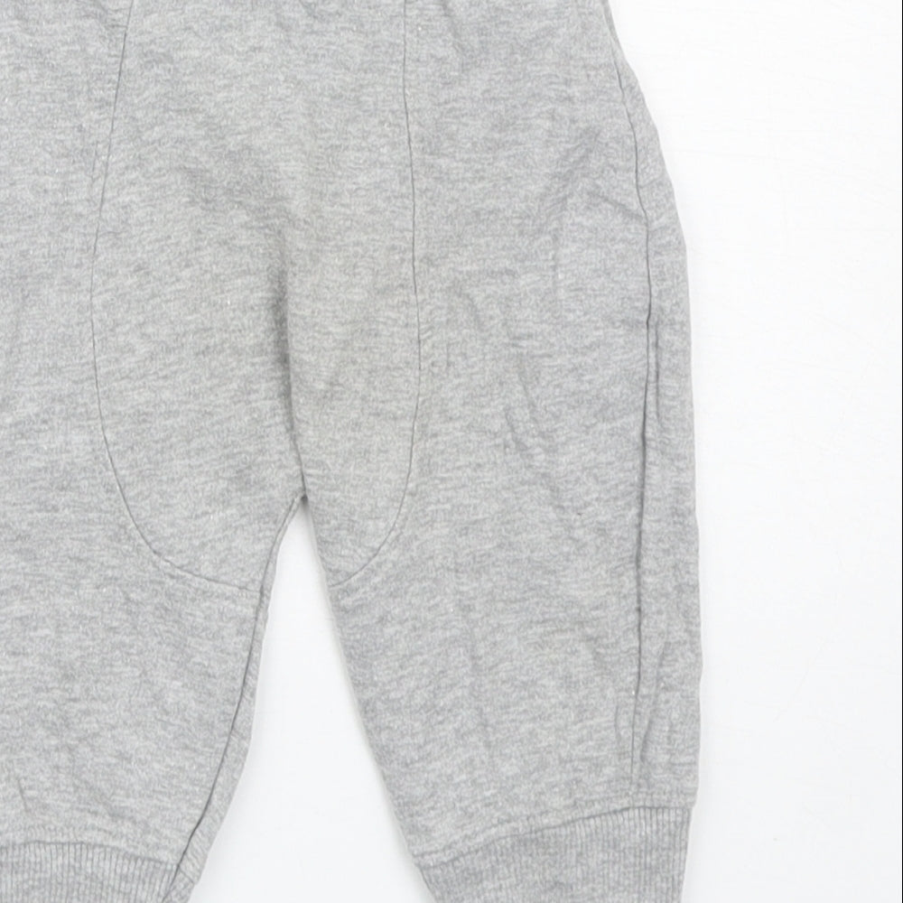 Peacocks Baby Grey Polyester Jogger Trousers Size 3-6 Months Drawstring