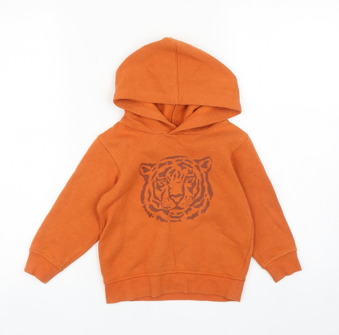H&M Boys Orange Cotton Pullover Jumper Size 24 Months Pullover - Tiger