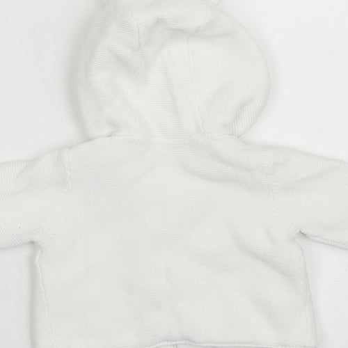 Mothercare Baby White Basic Jacket Coatigan Size 0-3 Months Button