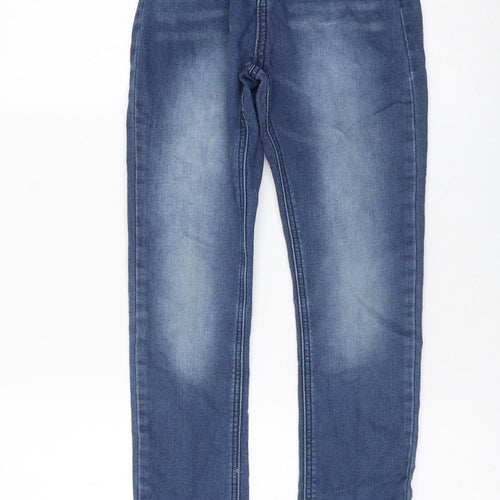 Jack Greens Girls Blue Cotton Skinny Jeans Size 9-10 Years Regular Zip