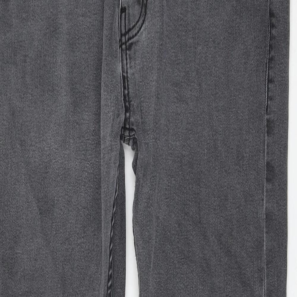 Topman Mens Grey Cotton Skinny Jeans Size 32 in L32 in Regular Zip