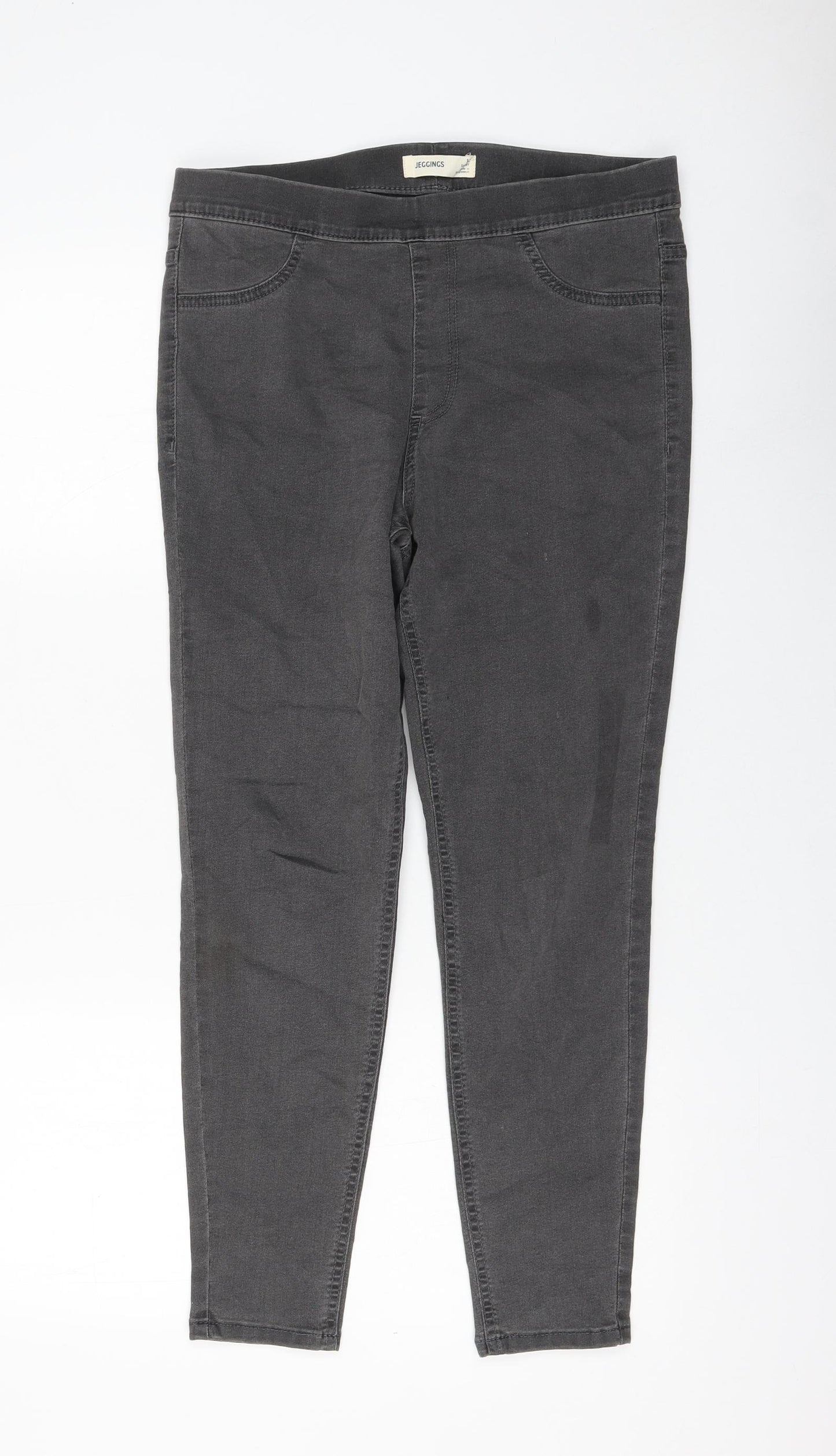 Marks and Spencer Womens Grey Cotton Jegging Jeans Size 12 L26 in Regular