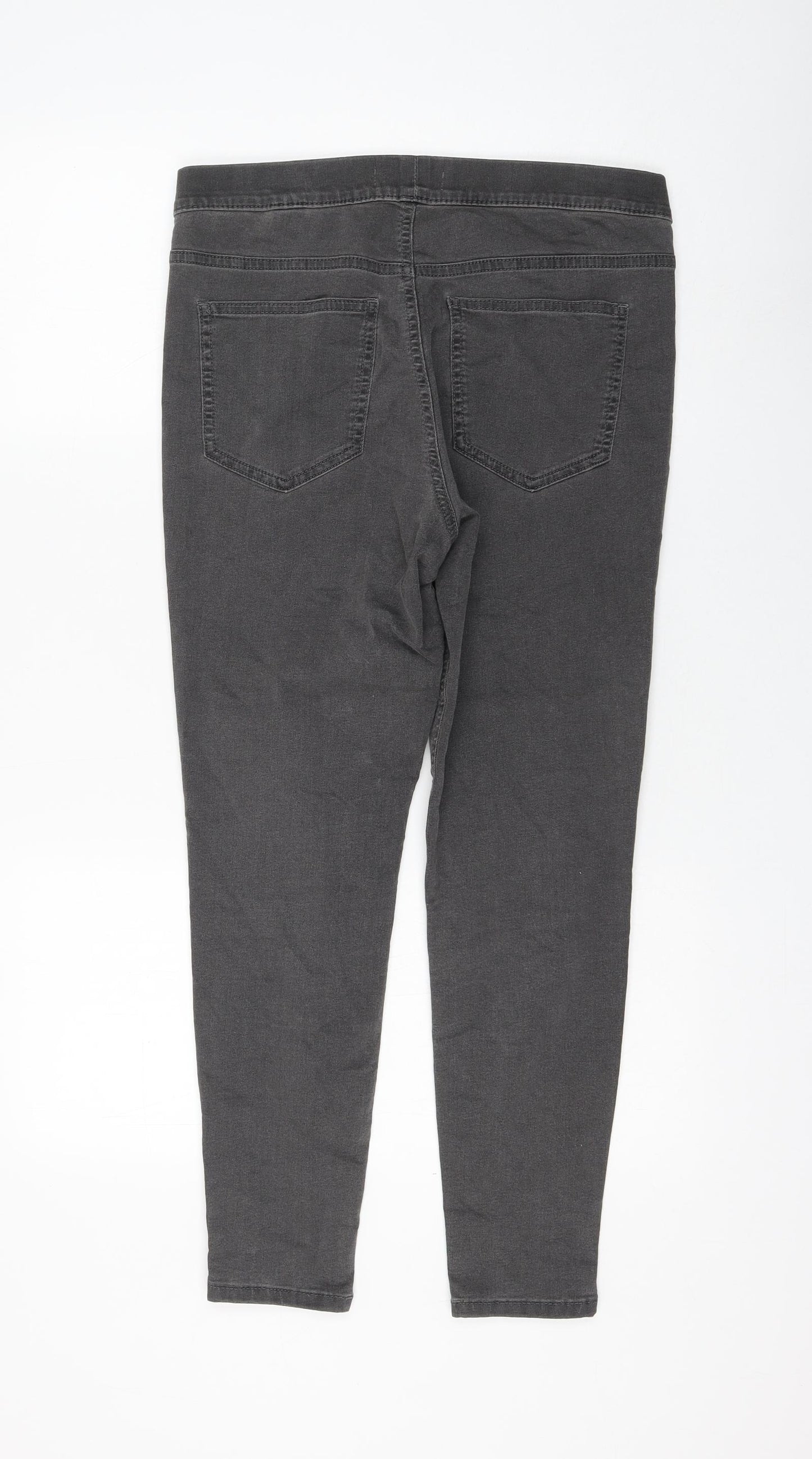 Marks and Spencer Womens Grey Cotton Jegging Jeans Size 12 L26 in Regular
