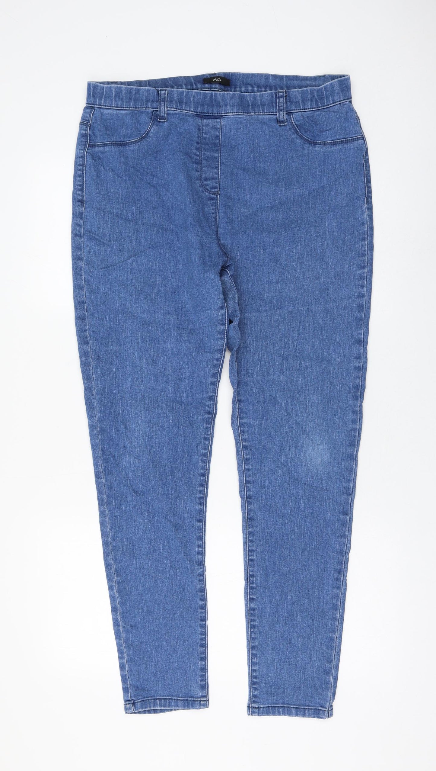 M&Co Womens Blue Cotton Jegging Jeans Size 16 L28 in Regular