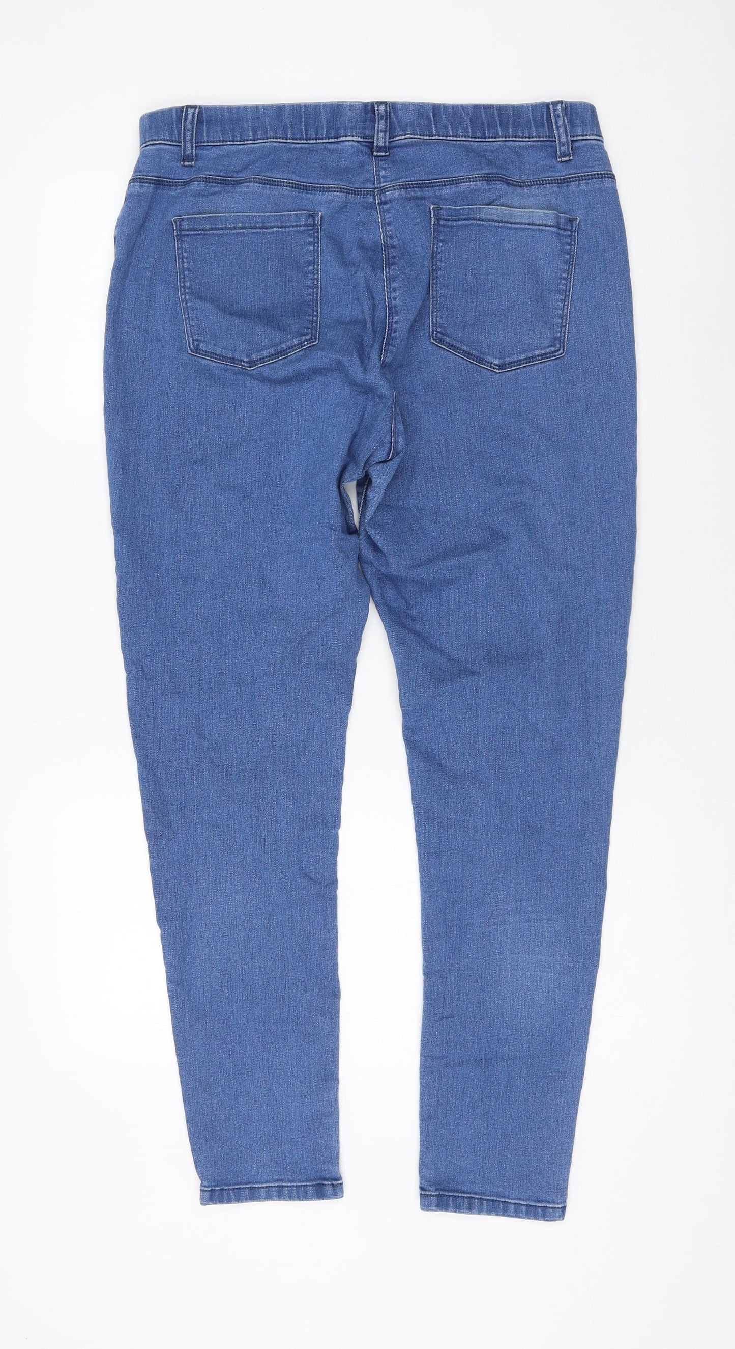 M&Co Womens Blue Cotton Jegging Jeans Size 16 L28 in Regular