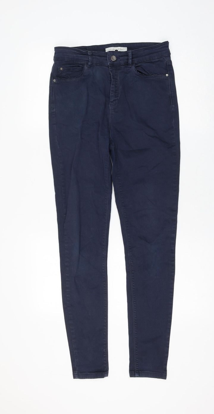 Maison De Nines Womens Blue Polyester Skinny Jeans Size 12 L30 in Regular Zip