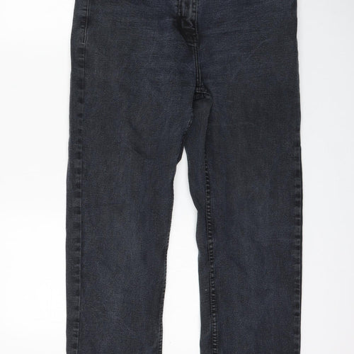 Cotton Traders Womens Black Cotton Mom Jeans Size 14 L25 in Regular Zip