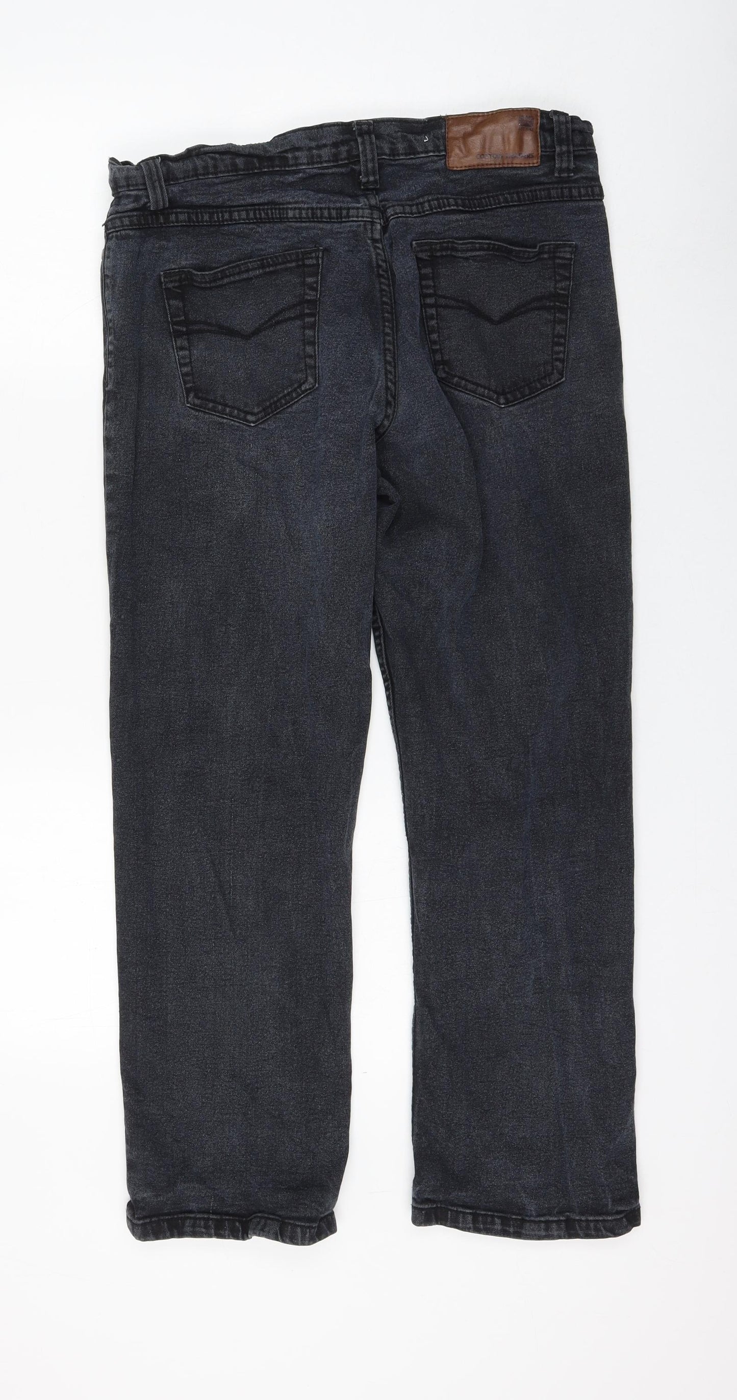 Cotton Traders Womens Black Cotton Mom Jeans Size 14 L25 in Regular Zip