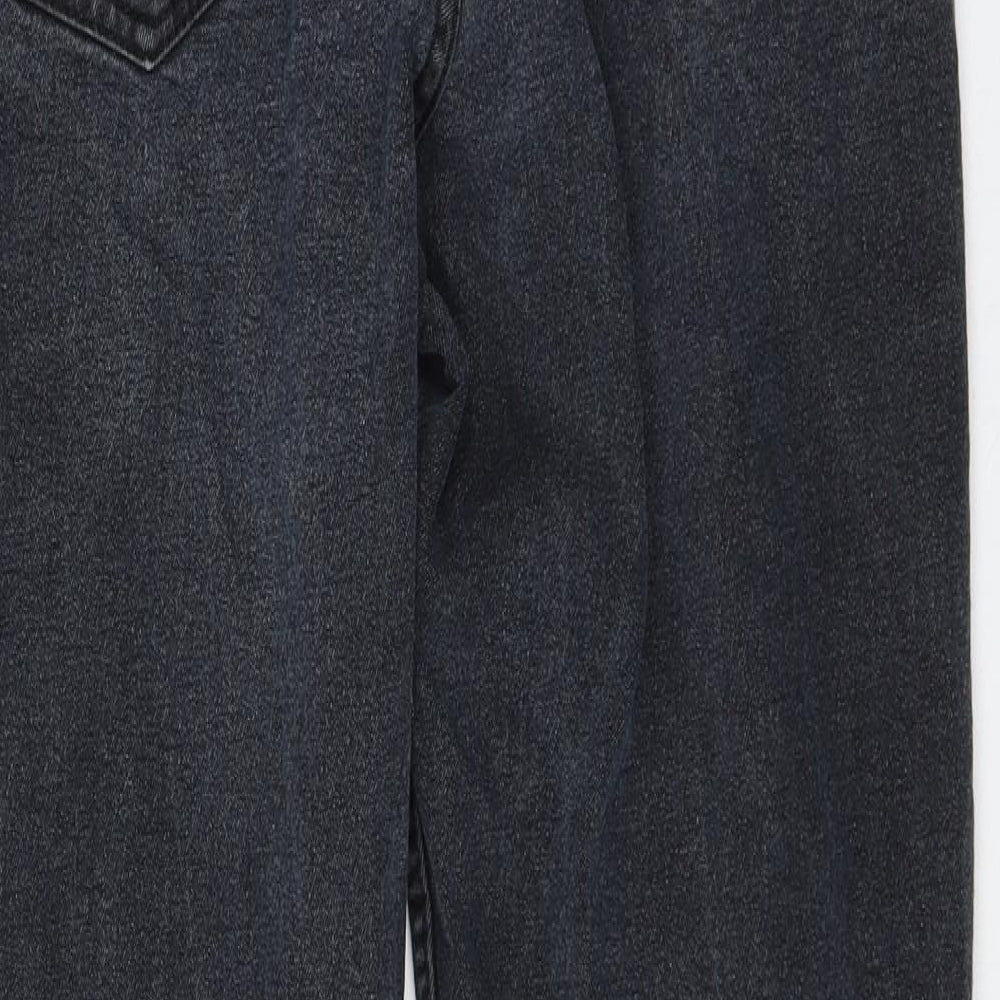 Cotton Traders Womens Black Cotton Mom Jeans Size 14 L25 in Regular Zip