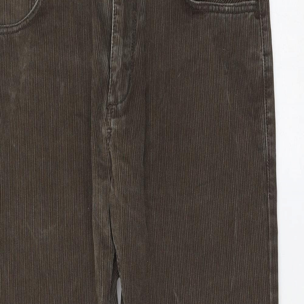 NEXT Mens Brown Cotton Trousers Size 36 in L29 in Regular Zip