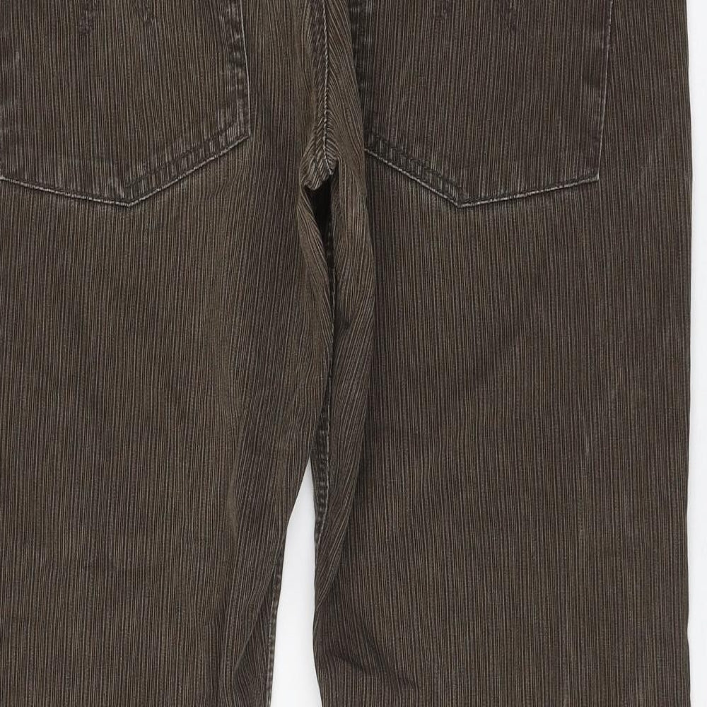 NEXT Mens Brown Cotton Trousers Size 36 in L29 in Regular Zip