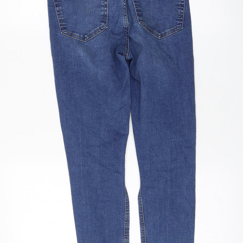 Topshop Womens Blue Cotton Skinny Jeans Size 28 in L32 in Regular Zip