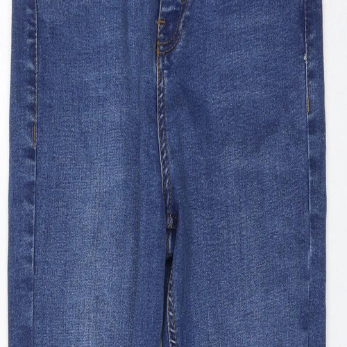 Topshop Womens Blue Cotton Skinny Jeans Size 28 in L32 in Regular Zip