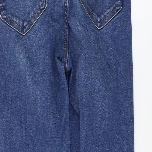 Topshop Womens Blue Cotton Skinny Jeans Size 28 in L32 in Regular Zip
