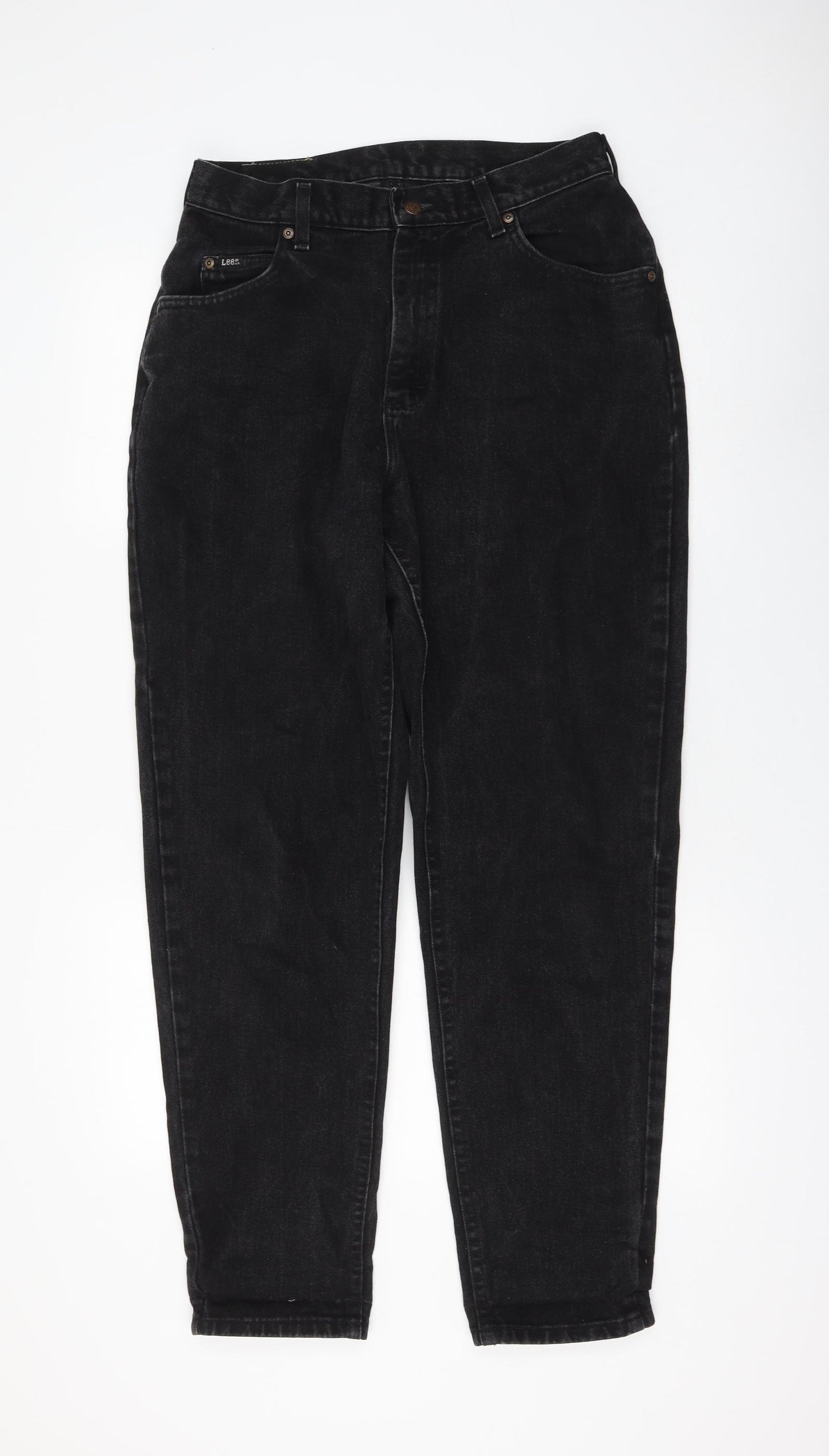 Lee Womens Black Polyester Mom Jeans Size 30 in L30 in Regular Zip