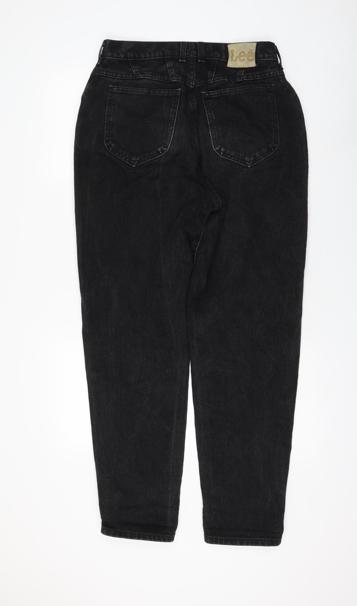 Lee Womens Black Polyester Mom Jeans Size 30 in L30 in Regular Zip