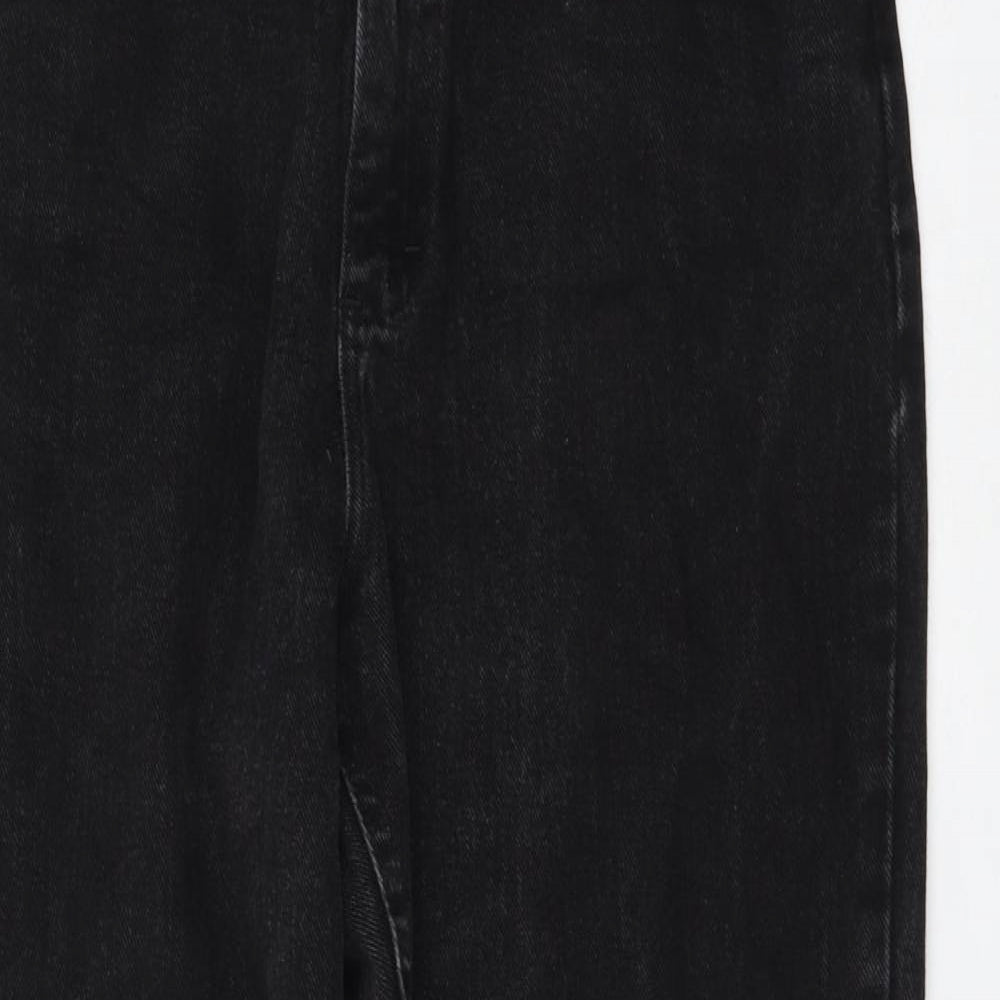 Lee Womens Black Polyester Mom Jeans Size 30 in L30 in Regular Zip