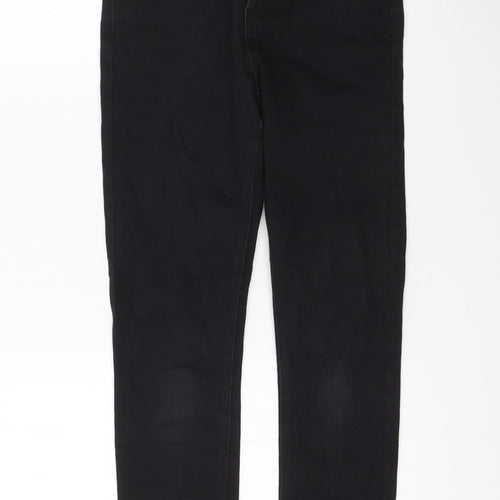 Miss Selfridge Womens Black Cotton Skinny Jeans Size 8 L26 in Regular Zip