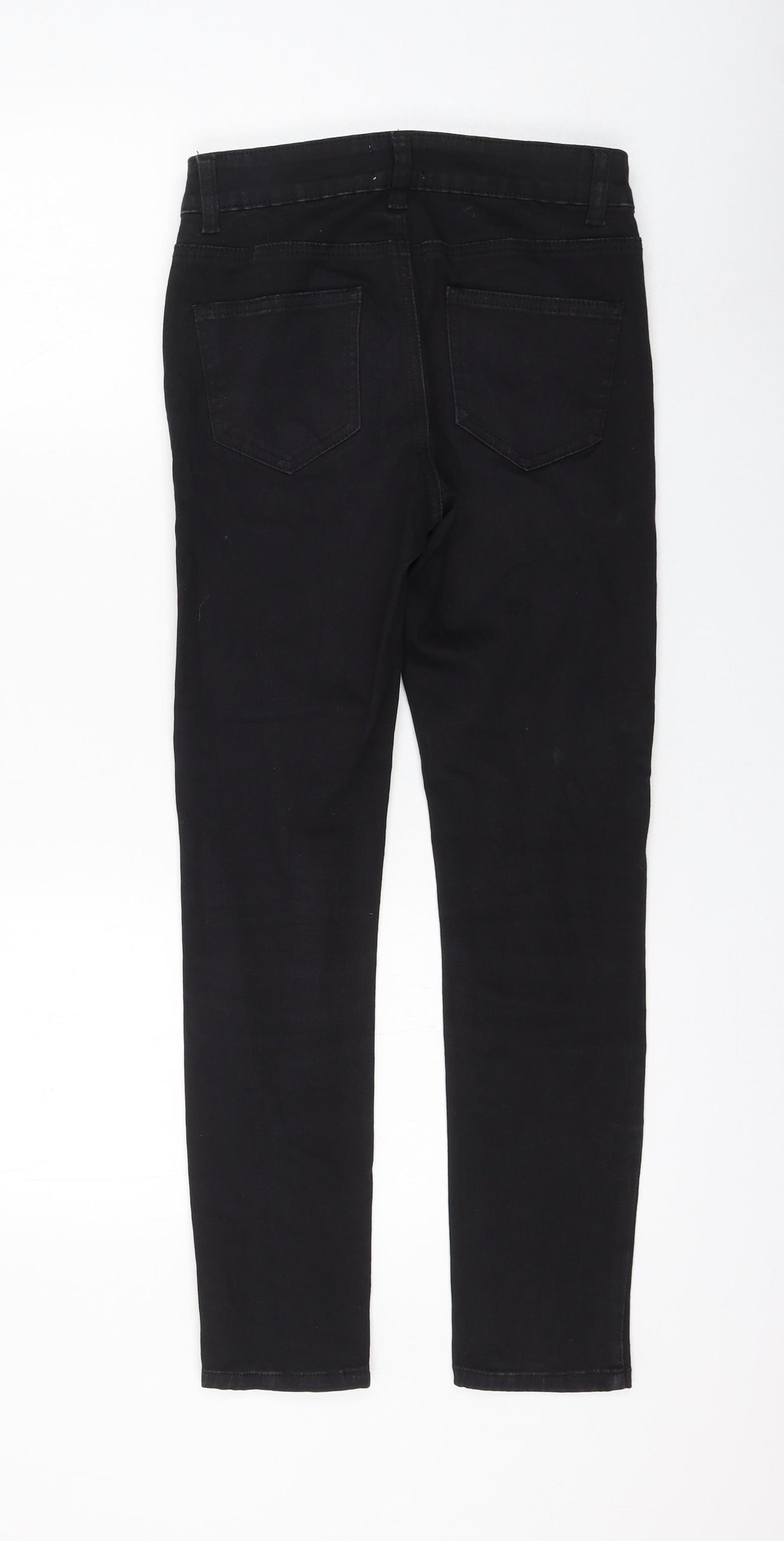 Miss Selfridge Womens Black Cotton Skinny Jeans Size 8 L26 in Regular Zip