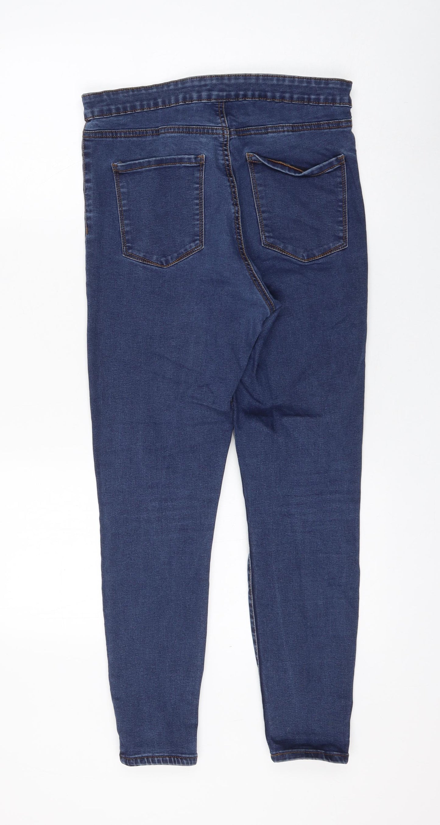 Primark Womens Blue Cotton Jegging Jeans Size 14 L26 in Regular Zip