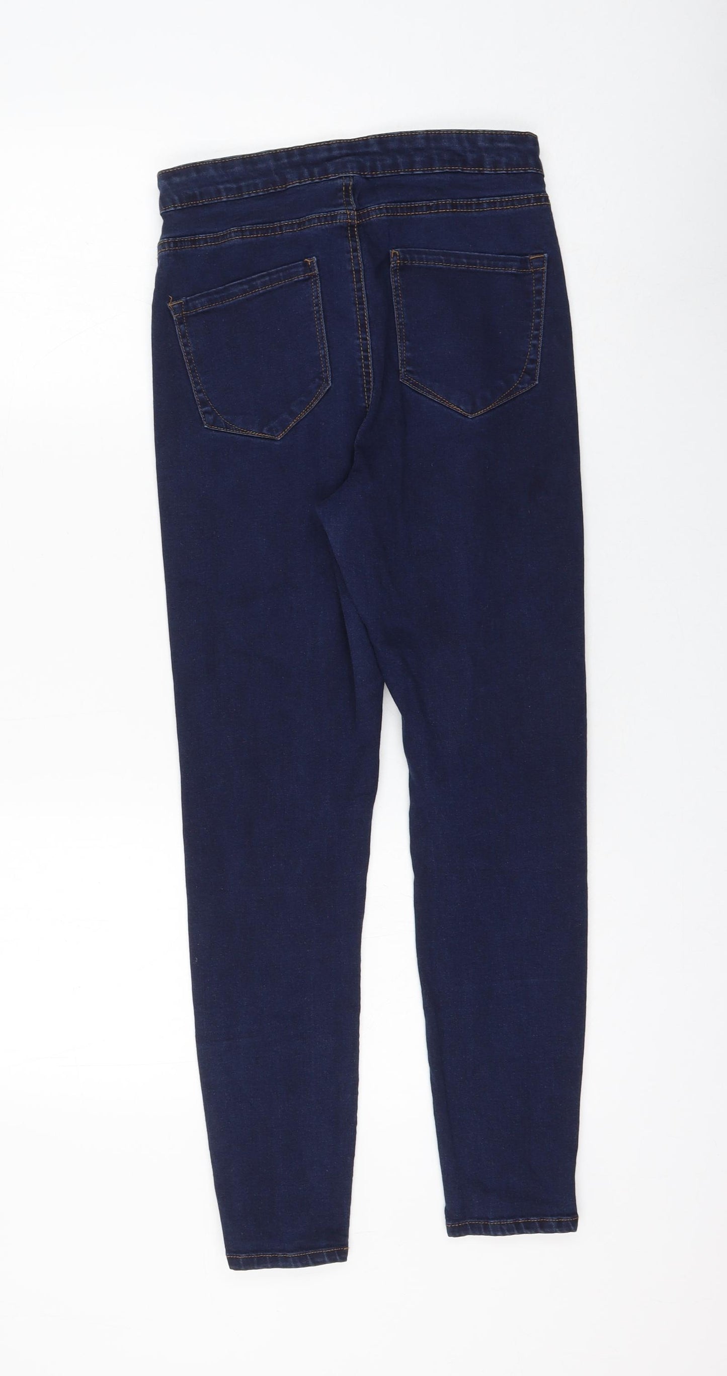 Primark Womens Blue Cotton Jegging Jeans Size 12 L25 in Regular Zip