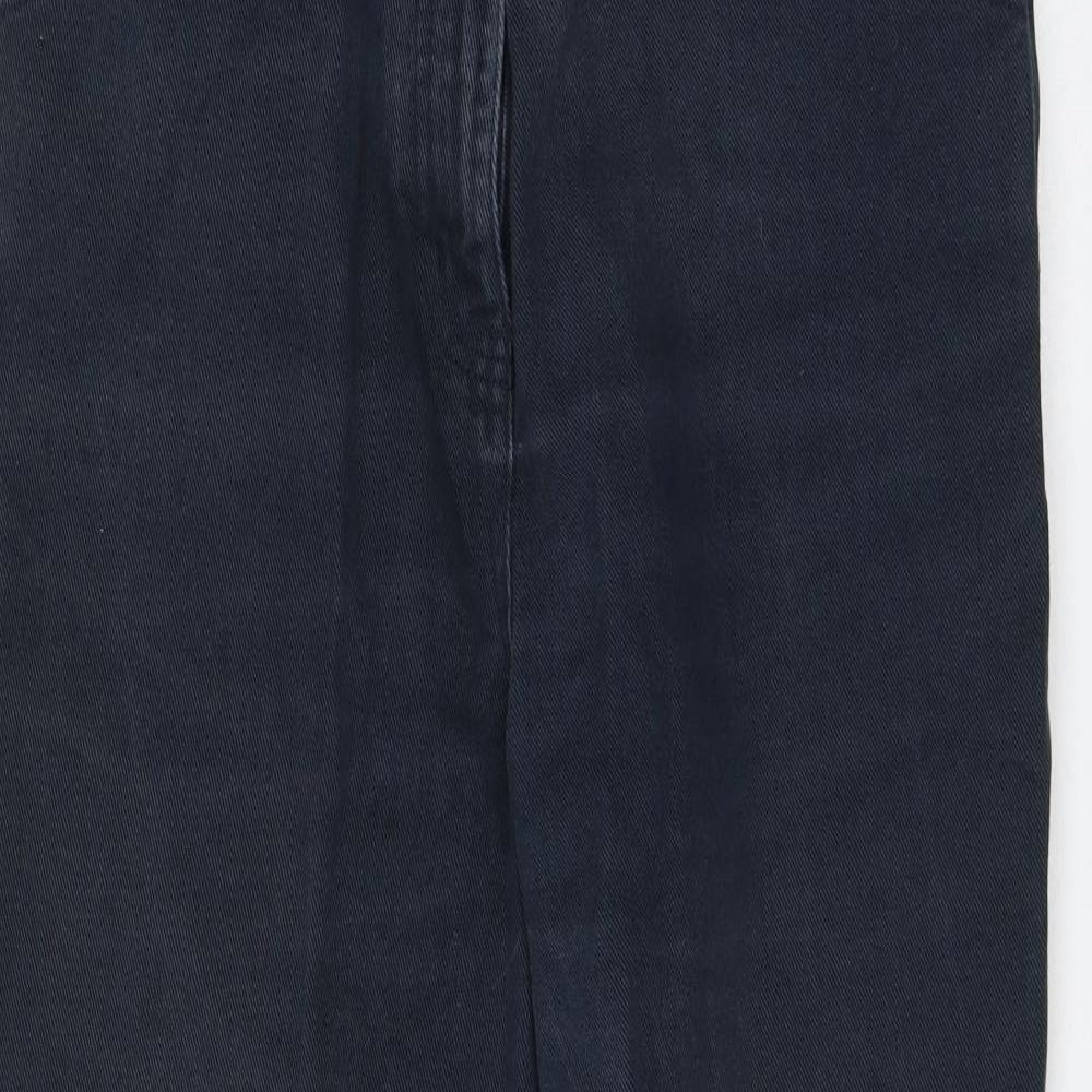 BHS Womens Blue Cotton Straight Jeans Size 14 L26 in Regular Zip