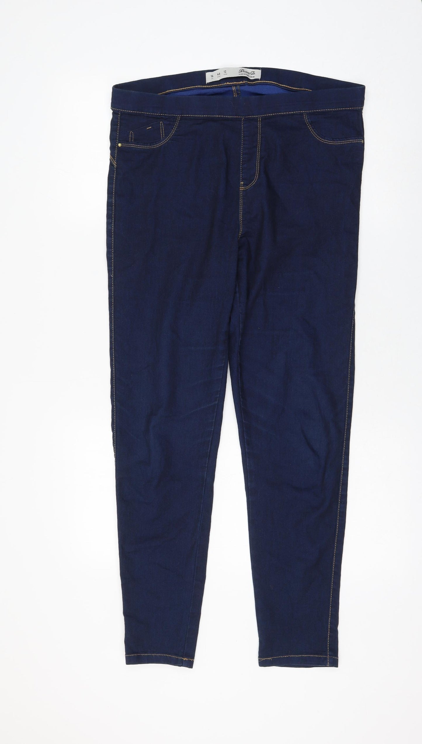 Primark Womens Blue Cotton Jegging Jeans Size 16 L27 in Regular