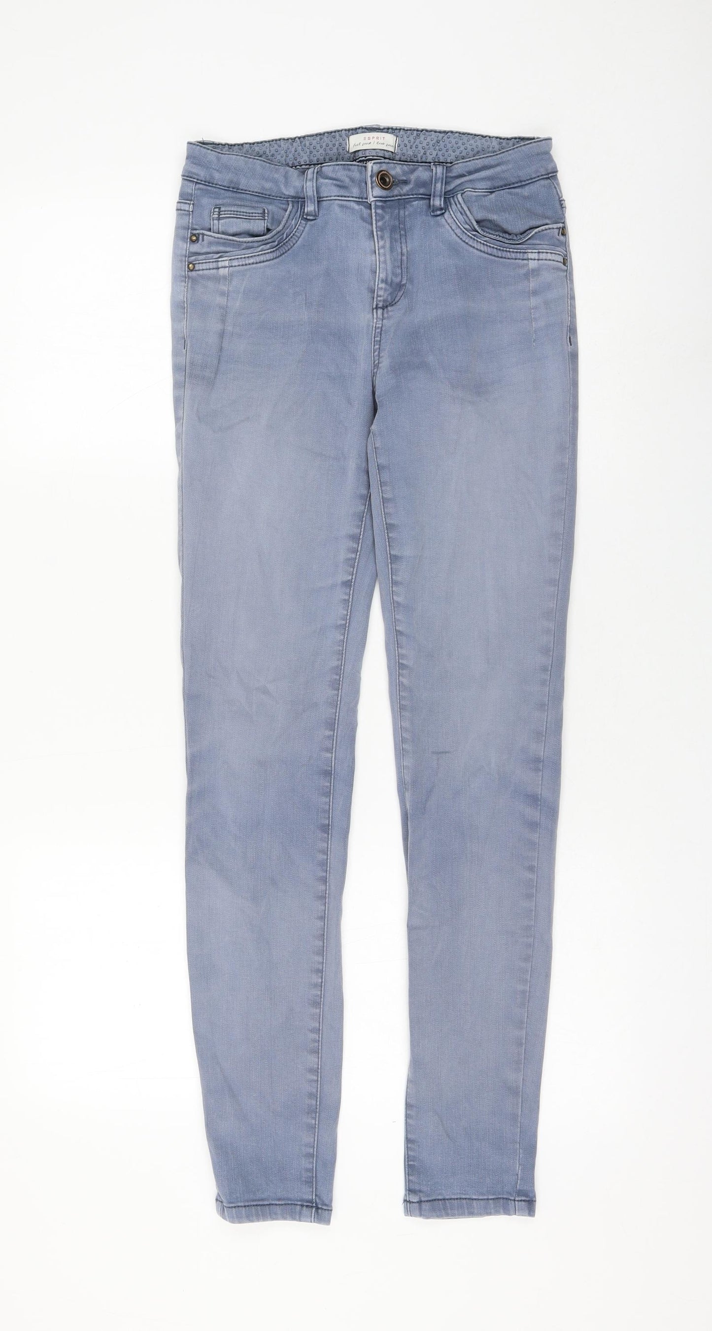 Espirit Womens Blue Cotton Skinny Jeans Size 8 L29 in Regular Zip