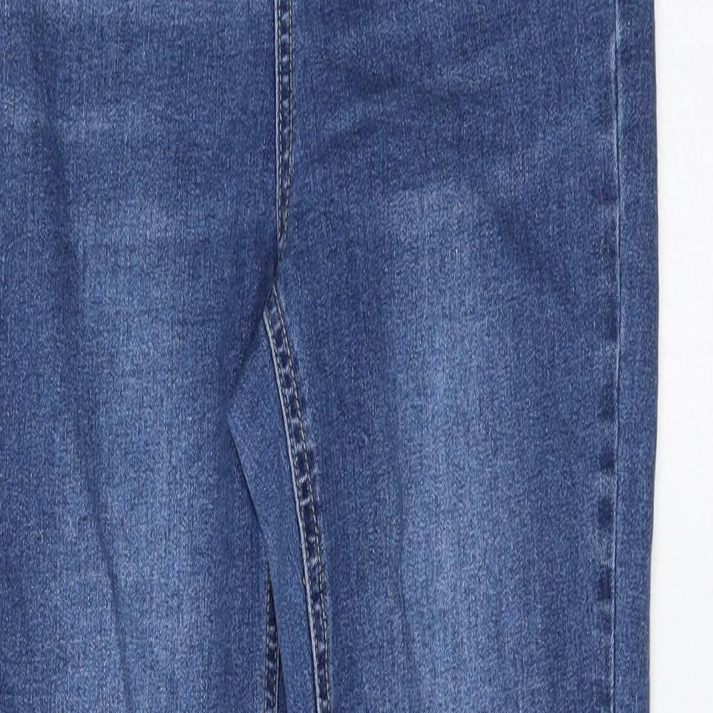 Lipsy Womens Blue Cotton Flared Jeans Size 10 L29 in Regular Zip