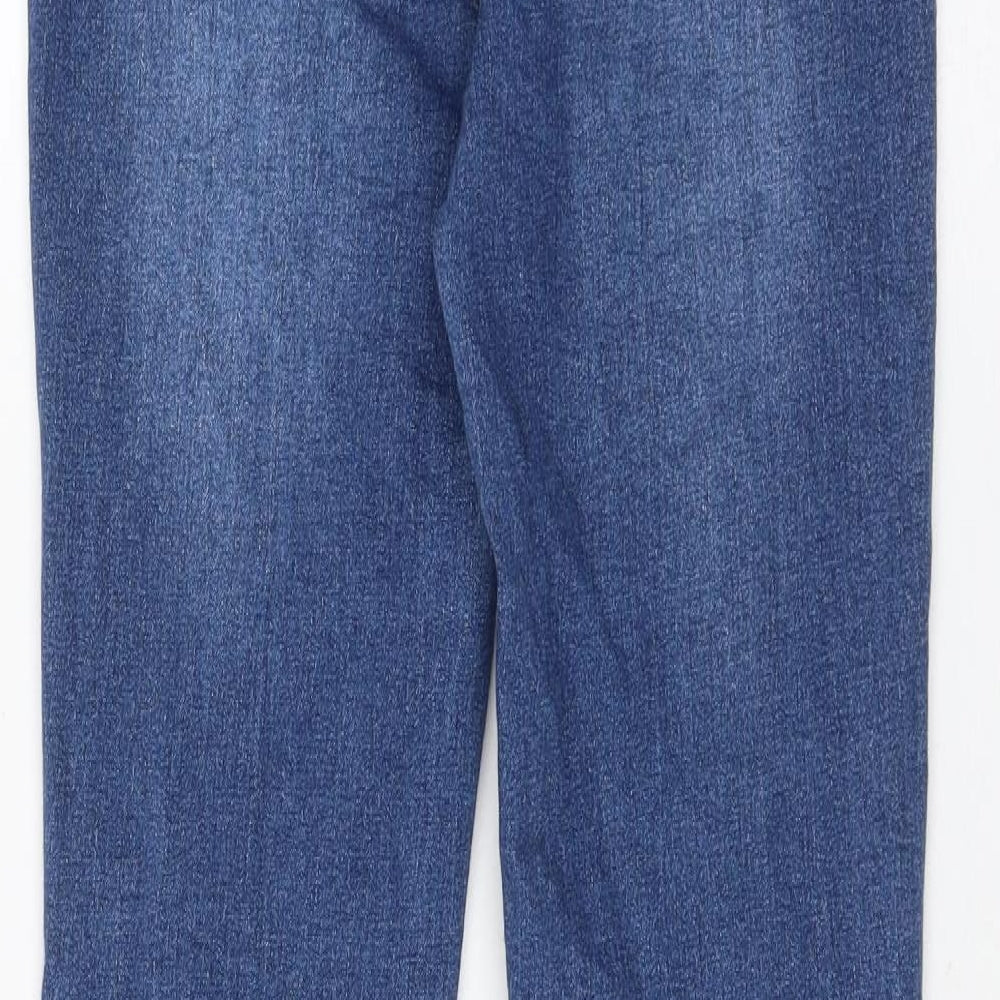 Lipsy Womens Blue Cotton Flared Jeans Size 10 L29 in Regular Zip