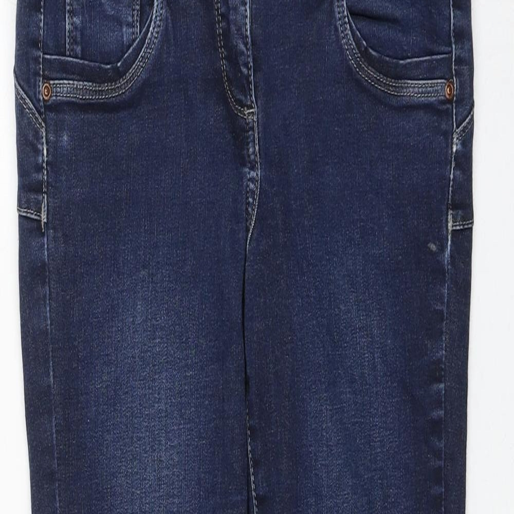 NEXT Womens Blue Polyester Skinny Jeans Size 8 L26 in Regular Zip