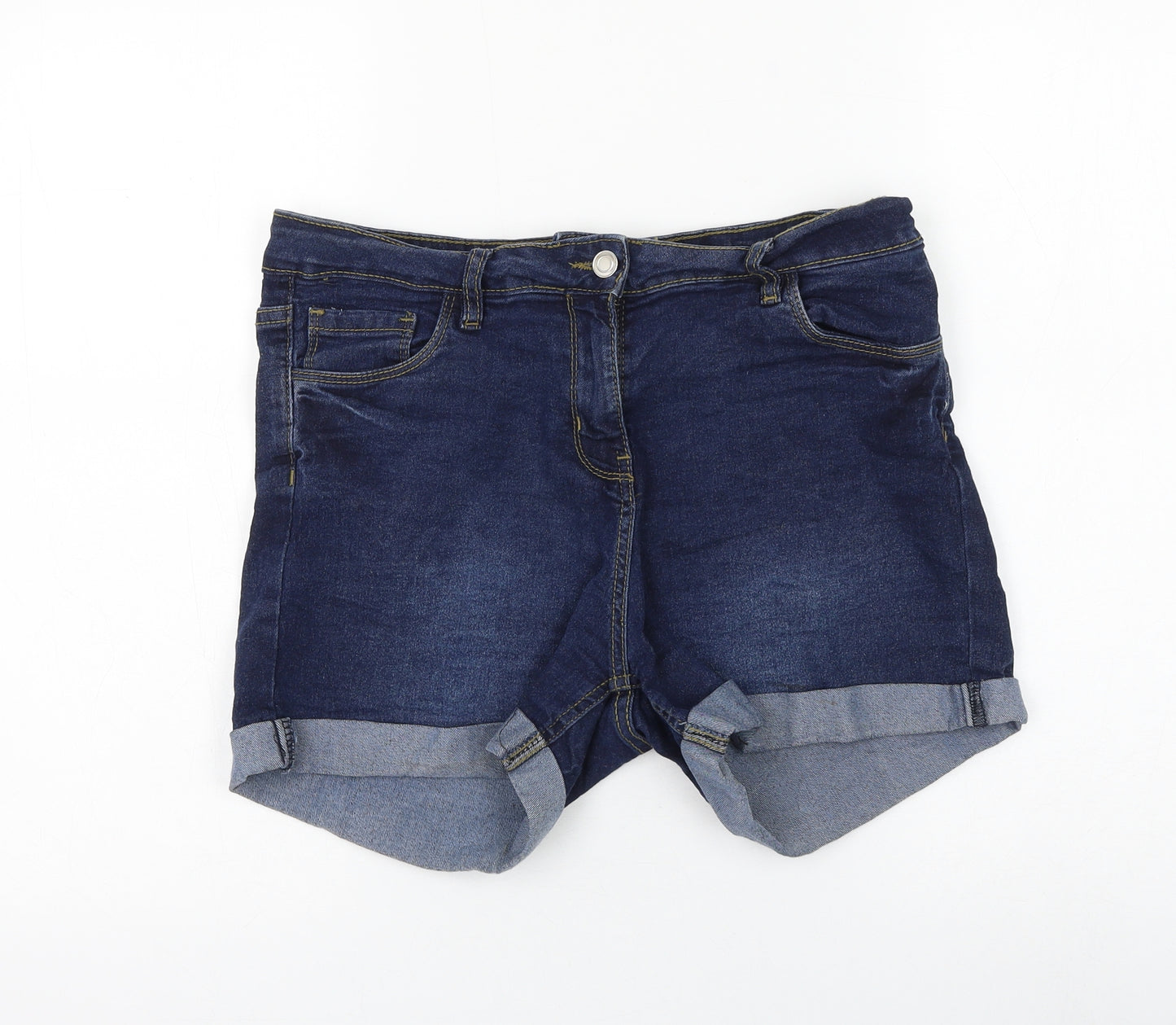 PEP&CO Womens Blue Cotton Hot Pants Shorts Size 14 L4 in Regular Zip