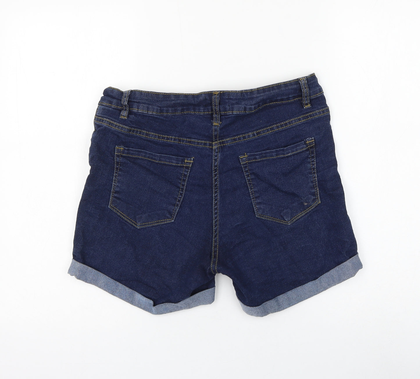PEP&CO Womens Blue Cotton Hot Pants Shorts Size 14 L4 in Regular Zip
