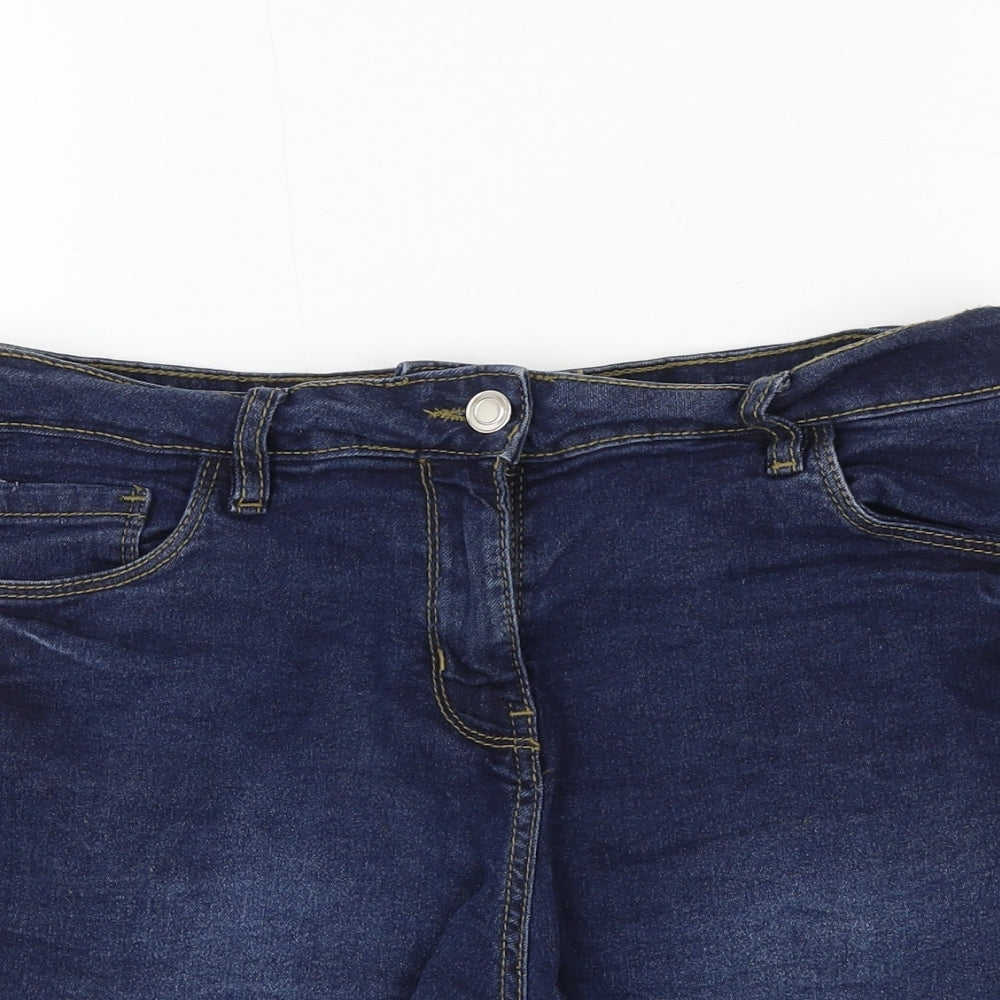 PEP&CO Womens Blue Cotton Hot Pants Shorts Size 14 L4 in Regular Zip