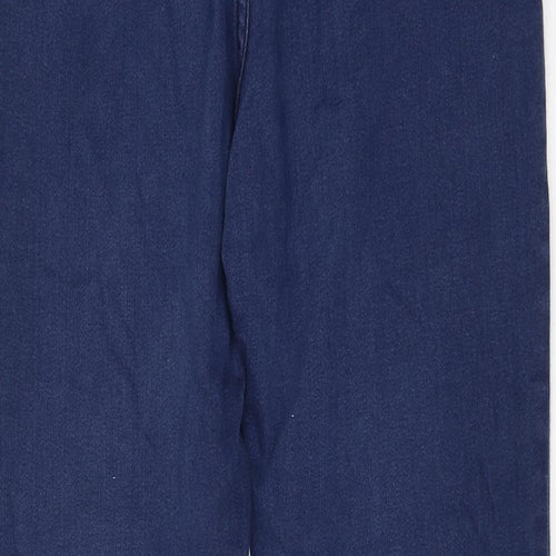 Marks and Spencer Womens Blue Cotton Straight Jeans Size 16 L29 in Regular Zip